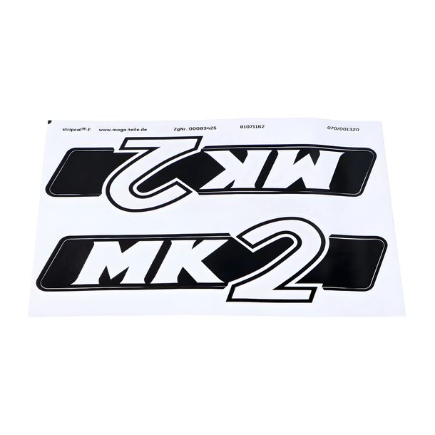 Kit d'autocollants MOGA 135 mm x 47 mm pour Hercules MK 2 construit en 1975
