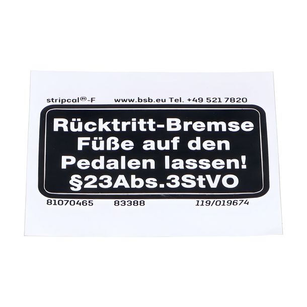 Aufkleber Rahmen MOGA 53/27mm schwarz, weiß, 937.947.20.61 für Hercules, Prima, HR Hobby Rider