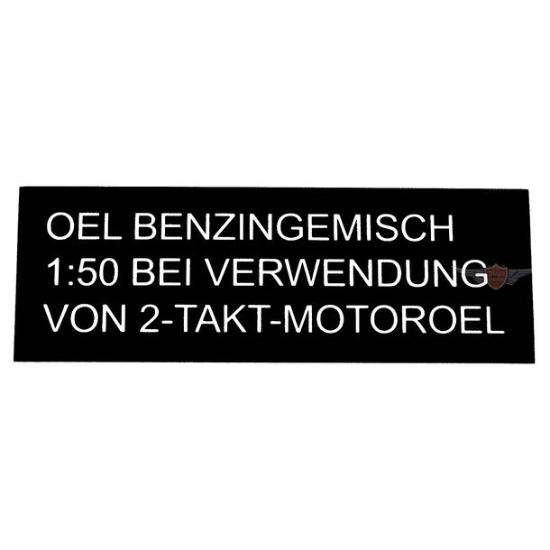 Tankaufkleber MOGA 55x20mm schwarz, weiß für Hercules, Zündapp, Kreidler, Puch