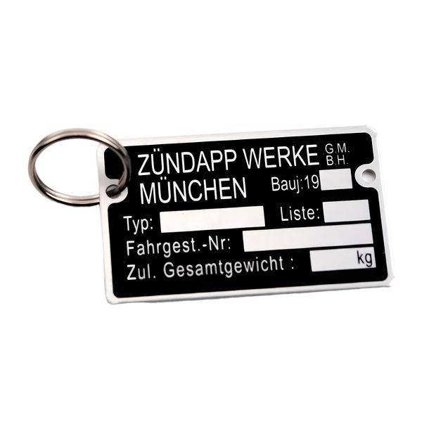 Schlüsselanhänger MOGA 40x24mm 1mm Stärke für Zündapp