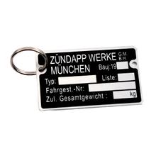Schlüsselanhänger MOGA 40x24mm 1mm Stärke für Zündapp
