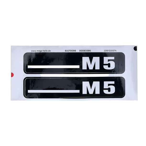 Set adesivi MOGA 105x21mm, 634.947.05.01 per ciclomotore Hercules M5