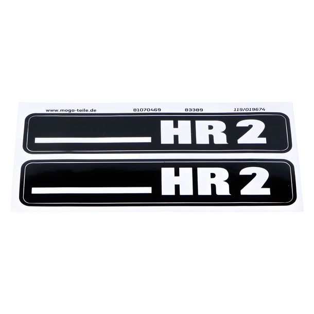 Set de 2 pegatinas MOGA de 105 mm x 21 mm para Hercules Hobby Rider HR 633.947.05.01