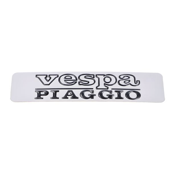 Tank 115x28mm black/silver logo for Piaggio Ciao moped, moped
