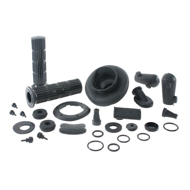 Vespa V50 3rd series 28-piece black rubber parts set for Vespa 50 R, Special, 125, PV, ET3