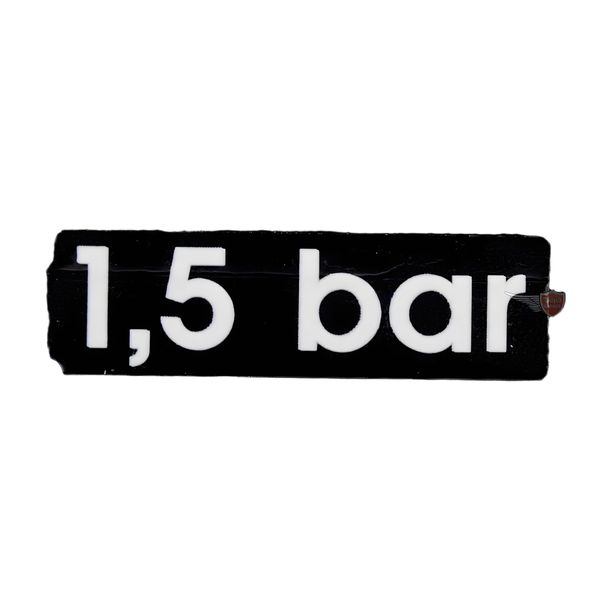 Aufkleber 1,5 bar Schwarz Weiß für Hercules, K 125 BW V1, V2 – Bild 1