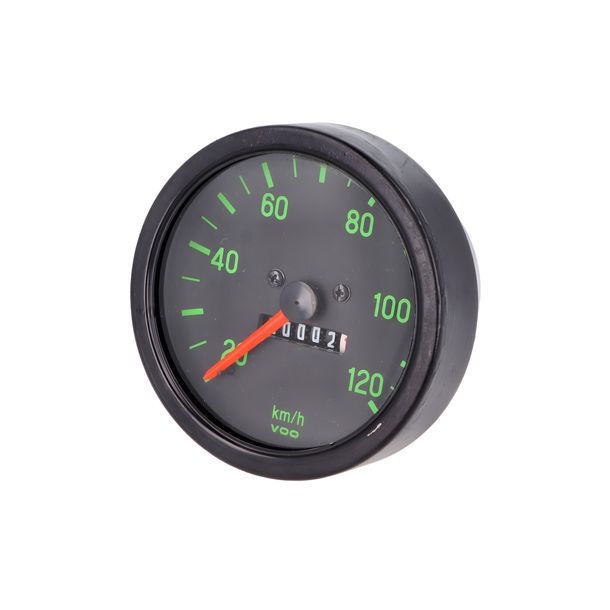 Tachometer 120km/h 85mm schwarz/grün für Kreidler, Hercules, Puch, Zündapp