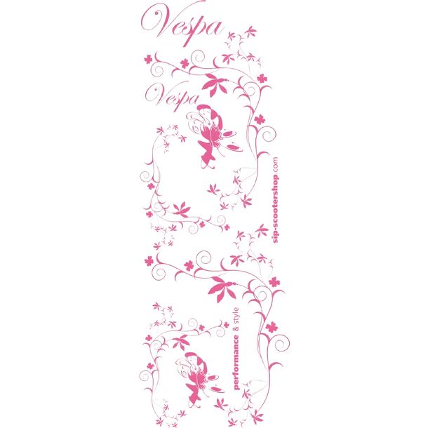 Kit de décoration autocollant rose SIP Flower 1150x400 mm pour Vespa