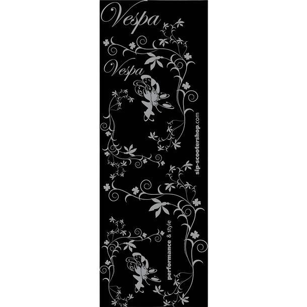 Kit de décoration autocollant argenté SIP Flower 1150x400 mm pour Vespa