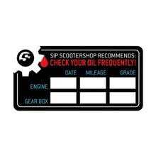 Adesivo SIP «Check Your Oil Frequently» 35 x 70 mm