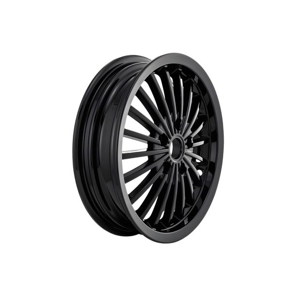 Cerchio SIP Legal anteriore, posteriore 3.00 Ø 12 pollici in alluminio nero lucido 20 raggi KBA 50336 per Vespa GTS, GTS Super, GTV, GT 60, GT, GT L 125-300ccm