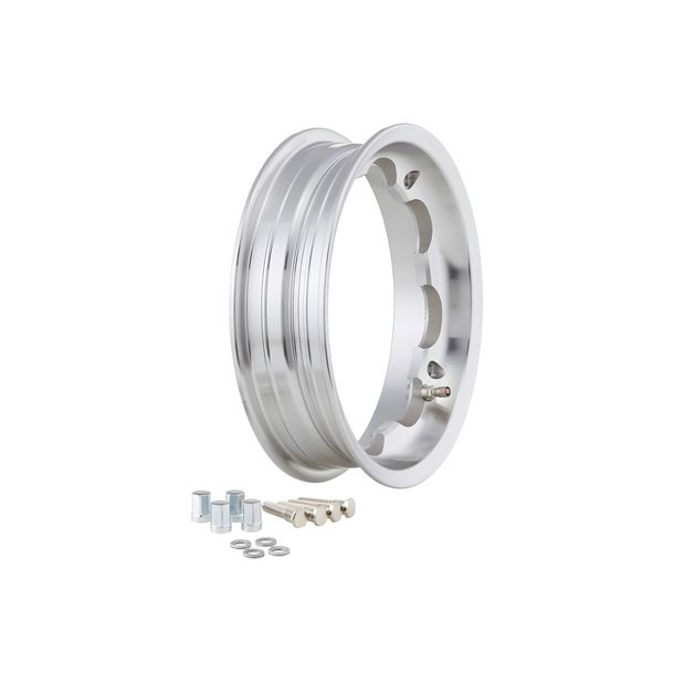 Rim Tubeless Wide Tire SIP Performance 2.50 Ø 10 inch Aluminium polished for Lambretta 125 LI, Special, GP, DL, 150 LI, Special, SX, GP, 175 TV, 200 TV, SX, GP, DL