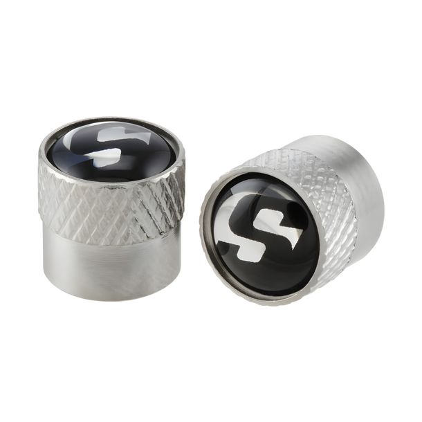 Ventilkappen SIP Series Pordoi schwarz / silber, Paar