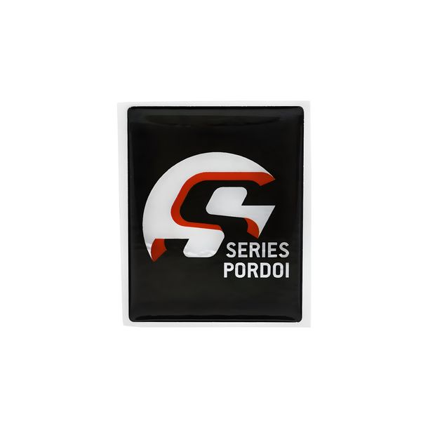 SIP Series Pordoi logo 43 x 34 mm black/silver for Vespa PX125-200 MY, LX, LXV, S, Primavera, Sprint, GTS, GTS Super, GTV, GT 60, GT, GT L, 946