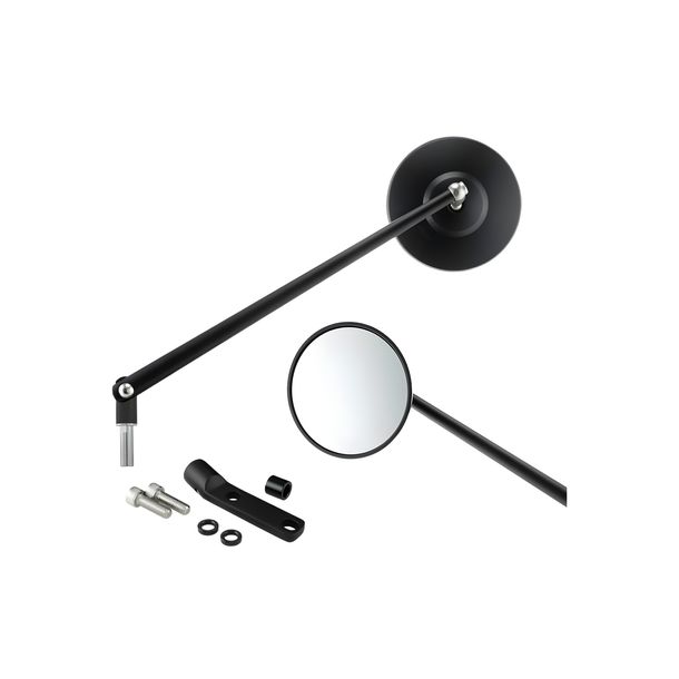Spiegel SIP Series Pordoi Ø 100mm Aluminium schwarz für Vespa Klassik