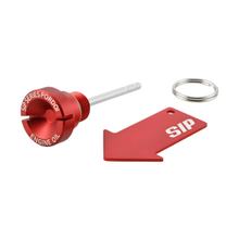 Tapón de llenado de aceite de motor Pordoi de aluminio CNC rojo mate de la serie SIP para Vespa GTS Super 125 cc 4T LC Euro 3