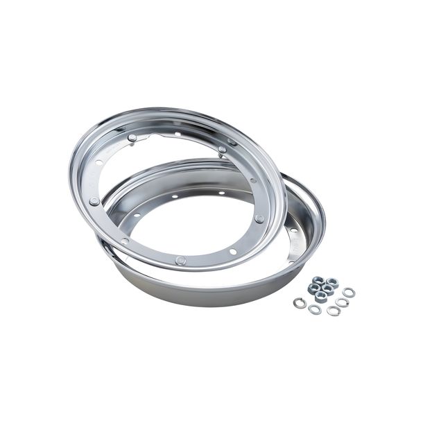 Cerchio SIP Spareparts 2.10 Ø 10 Pollici cromato aperto per Vespa 50-125, PV, ET3, PK, S, XL, XL2, 125 GT-TS, 150 GL, GS VS5T, Sprint, V, T4, Rally, PX, PE, Lusso, T5, LML Star, DLX, Deluxe 2T, 4T