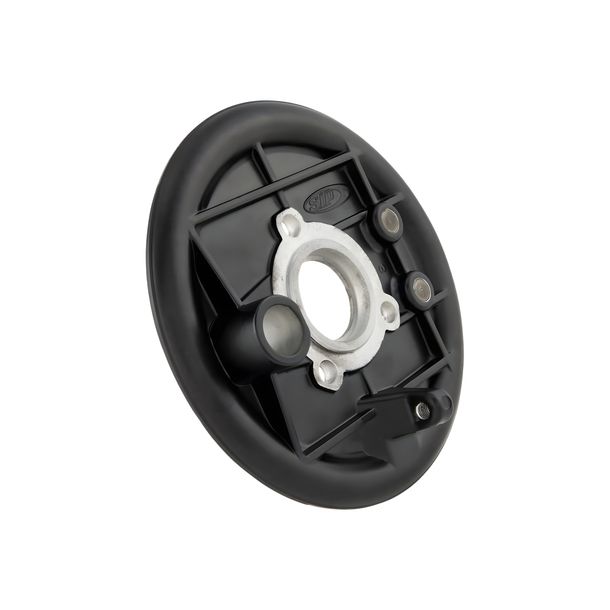 Piastra di ancoraggio freno SIP Spareparts Alluminio nero per Vespa 50-125, PV, ET3