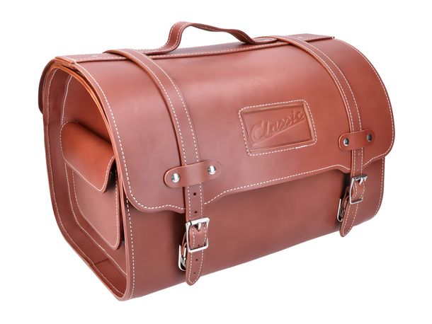 Coffre supérieur SIP Style Classic 380x270x260mm Cuir véritable tobacco braun pour LML Bella Belladonna 1 RV, Vespa Classic V1T V31T GS VS3T VS5T DLX Deluxe
