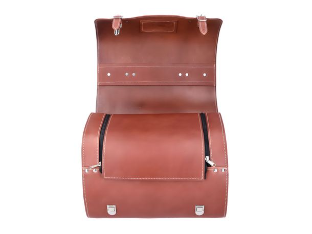 Coffre supérieur SIP Style Classic 380x270x260mm Cuir véritable tobacco braun pour LML Bella Belladonna 1 RV, Vespa Classic V1T V31T GS VS3T VS5T DLX Deluxe