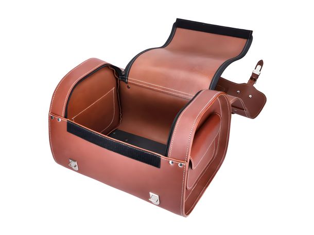 Coffre supérieur SIP Style Classic 380x270x260mm Cuir véritable tobacco braun pour LML Bella Belladonna 1 RV, Vespa Classic V1T V31T GS VS3T VS5T DLX Deluxe