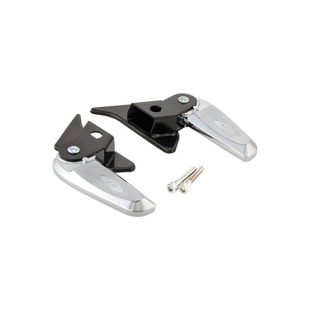 Pedane SIP Style ribaltabili in alluminio nero / cromato per Vespa Primavera, Sprint 50-150ccm 2T, 4T AC