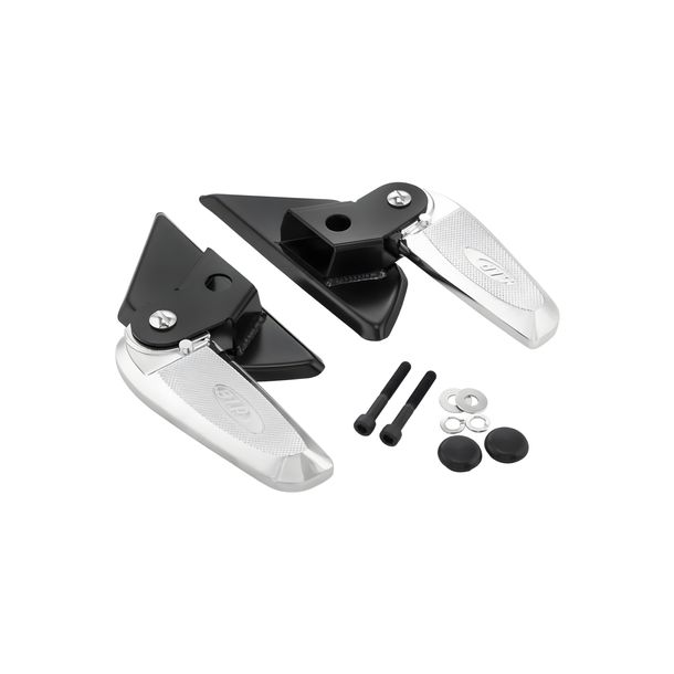 Voetsteunen SIP Style inklapbaar Aluminium zwart / chroom voor Vespa LX, LXV, S 50-150ccm