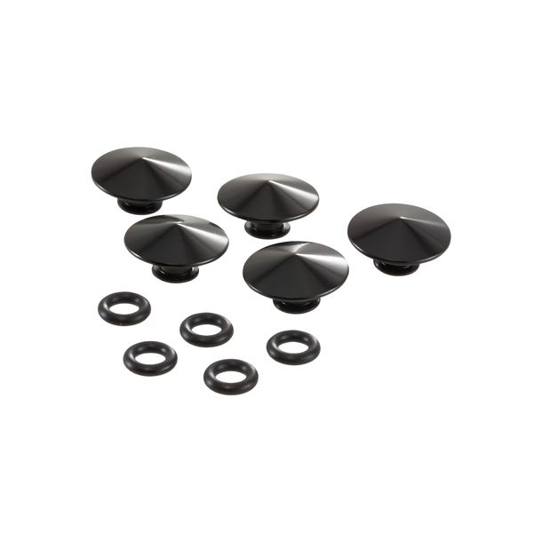 Abdeckkappe Radbolzen SIP Style Aluminium CNC schwarz für Vespa ET2, ET4, LX, LXV, S, GTS, GTS Super, GTV, GT 60, GT, GT L 50-300ccm