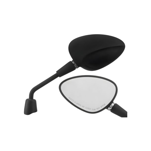 Espejo M8 SIP Style Shorty negro mate con marca E para Vespa Sprint 50-150 ccm