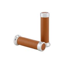 Puños SIP Style 120mm Ø 22/25mm Cuero Sintético marrón, naranja marrón para Vespa ET2, ET4, LX, LXV, S, Primavera, Sprint 50-150ccm