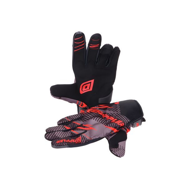 Motocross Handschuhe Doppler MX grau / rot Touchscreen kompatibel mit Zulassung