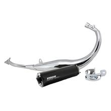 Ammortizzatore di scarico VOCA Racing cromato 50/70cc per Derbi EBE, EBS, D50B Enduro, Supermoto