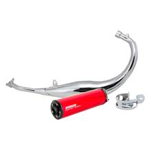 Ammortizzatore di scarico VOCA Racing cromato 50/70cc per Derbi EBE, EBS, D50B Enduro, Supermoto