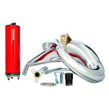 VOCA Racing Cross chrome 50/70cc uitlaat voor Aprilia RX, SX, Derbi Senda