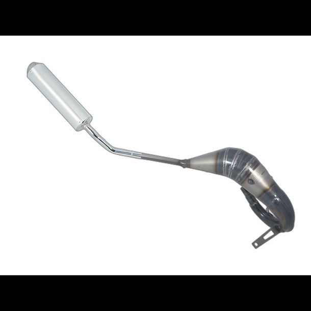 Auspuffanlage Evok Iron Pipe Auspuff Shorty Schalldämpfer handgeschweißt, Inox / Alu für Fantic Caballero / XE-XM 50 17-25