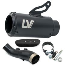Endschalldämpfer LeoVince LV CORSA S FULL BLACK mit Zulassung, Edelstahl schwarz & Carbon Hitzeschild für Kawasaki Z 900 A2 Bj. 2018 - 2024 E4 / E5 / Bj. 2025 - 2026 E5+ / Z 900 Bj. 2017 - 2019 E4 / Bj. 2025 - 2026 E5+