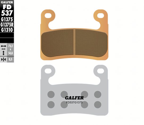 Plaquettes de frein Kit Galfer 2x FD537G1375 Sinter-métal SPORT avant