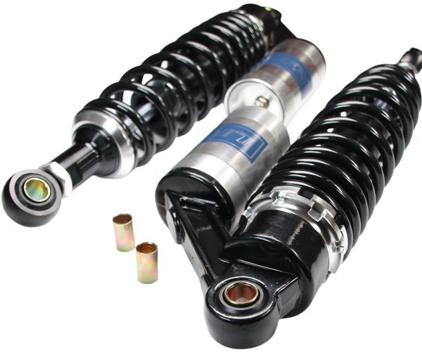 Stoßdämpfer-Satz MXT Federbeine 325-355mm mit externem Ausgleichsbehälter, silber, schwarz für Simson S50, S51, S70