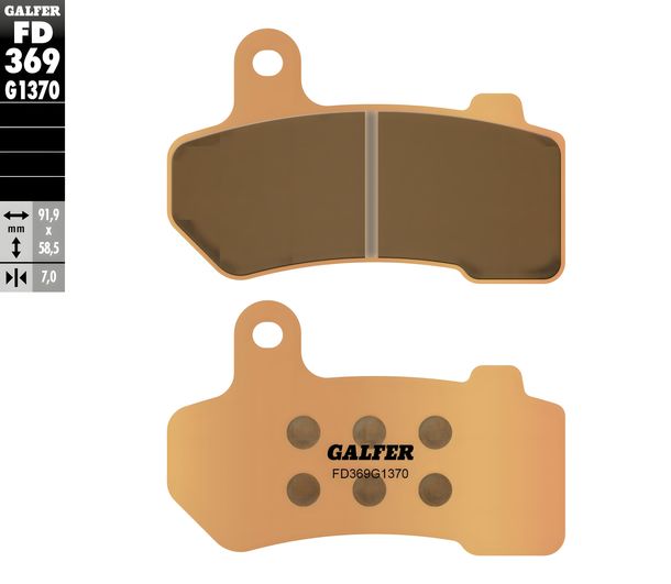 Pastiglie dei freni Galfer FD369G1370 Metallo sinterizzato STREET anteriore per Harley Davidson FLDE Softail Deluxe VRSCAW V-Rod VRSCDX Night-Rod Special Anno 2007 - 2020
