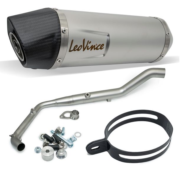 Complete exhaust system LeoVince LV ONE EVO RACING stainless steel, carbon cap for Yamaha MT-125 / XSR / YZF-R 125 year 2021 - 2024 E5 / year 2025 - 2026 E5+