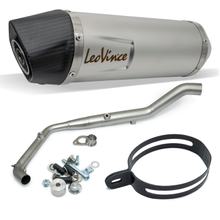 Système d'échappement complet LeoVince LV ONE EVO RACING acier inoxydable, embout en carbone pour Yamaha MT-125 / XSR / YZF-R 125 ann. 2021 - 2024 E5 / ann. 2025 - 2026 E5+