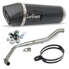 Auspuffanlage komplett LeoVince LV ONE EVO RACING Black Edition Edelstahl schwarz, Carbon Kappe für Yamaha MT-125 / XSR / YZF-R 125 Bj. 2021 - 2024 E5 / Bj. 2025 - 2026 E5+
