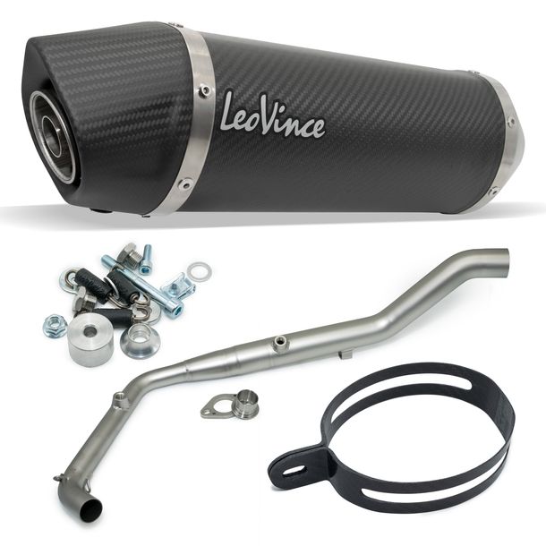 Impianto di scarico completo LeoVince LV ONE EVO RACING Carbon per Yamaha MT-125 / XSR / YZF-R 125 anno 2021 - 2024 E5 / anno 2025 - 2026 E5+