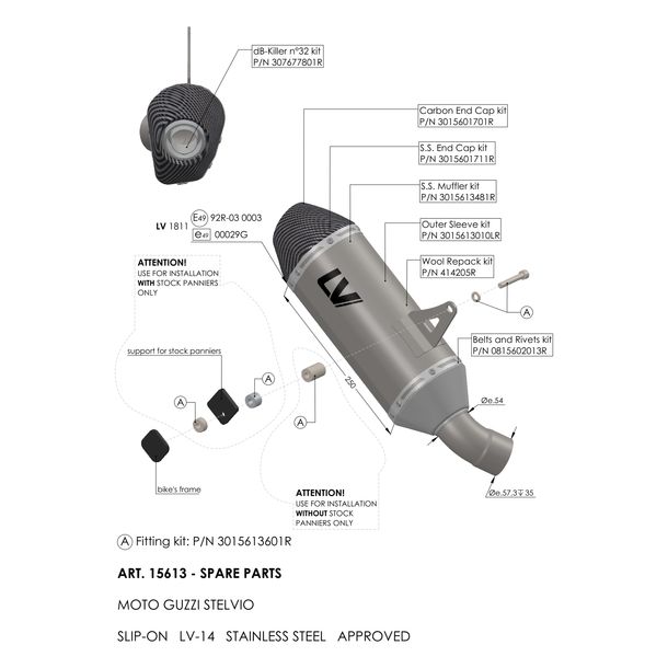 LeoVince Exhaust Trim Exhaust Replacement Part Cap Silencer, Carbon