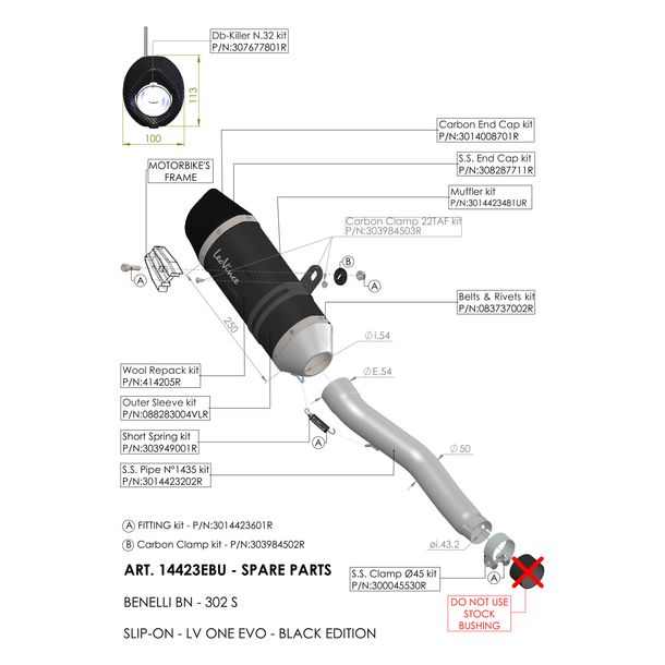 LeoVince exhaust pipe exhaust replacement part connecting pipe