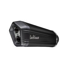 Einddemper kit universeel LeoVince LV-12 RACING Black Edition roestvrij staal zwart, carbon kap, Ø 75mm