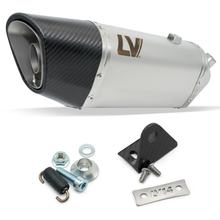 Einddemper kit universeel LeoVince LV-14 R RACING roestvrij staal, carbon kap, Ø 54mm, 250mm