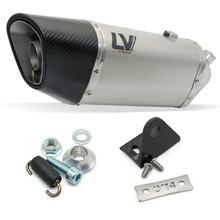 Uitlaat einddemper set universeel LeoVince LV-14 R RACING Titanium, Carbon afdekkap, Ø 54mm, 250mm