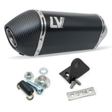 Einddemper kit universeel LeoVince LV-14 RACING Black Edition roestvrij staal zwart, carbon kap, Ø 50mm, 270mm