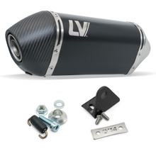 Zestaw tłumika końcowego uniwersalnego LeoVince LV-14 RACING Black Edition stal nierdzewna czarna, końcówka z karbonu, Ø 54mm, 250mm